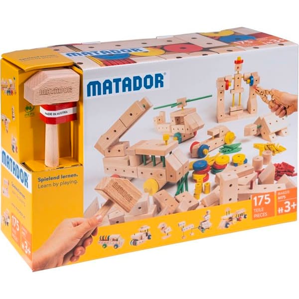 Byggspel - MATADOR - 175 bitar - Trä - För barn från 5 år och uppåt