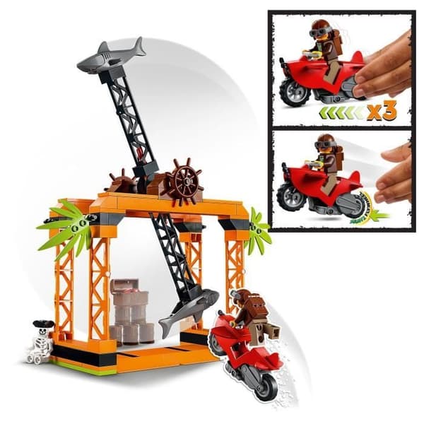LEGO® 60342 City Stuntz Stuntutmaningen: Shark Attack, Motorcykel Stunt Äventyrsleksak för åldrarna 5 och uppåt, presentidé