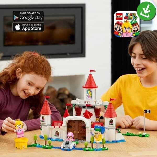LEGO 71408 Super Mario Peach's Castle Expansion Set, Strong Castle Toy, Bowser Minifigure, Toadette, Child 8 Years