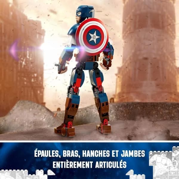 LEGO® Marvel 76258 Captain America minifigur med sköld, Avengers leksak och dekoration