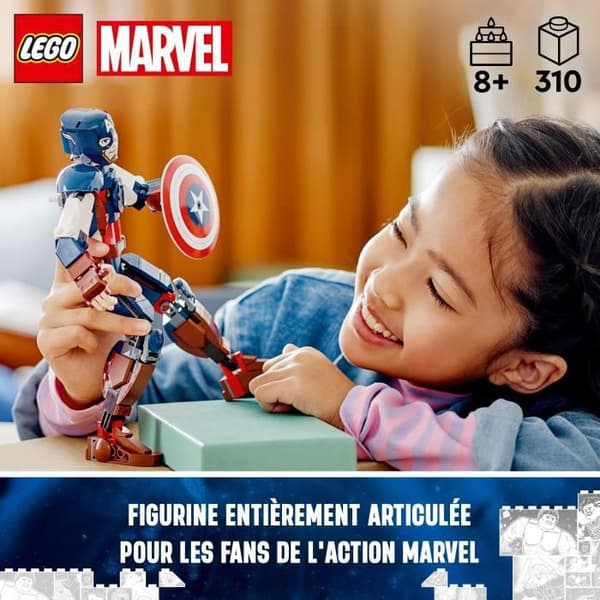 LEGO® Marvel 76258 Captain America minifigur med sköld, Avengers leksak och dekoration