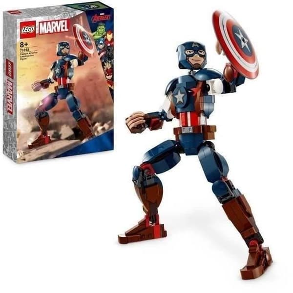 LEGO® Marvel 76258 Captain America minifigur med sköld, Avengers leksak och dekoration