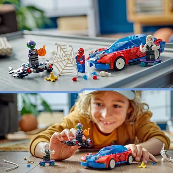 LEGO® 76279 Marvel Spider-Man vs. Venomized Green Goblin Race Car, leksak med superhjälteminifigurer