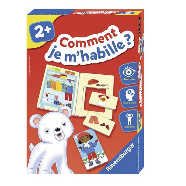 RAVENSBURGER Pedagogiskt spel Hur klär jag mig? - 2 år och +