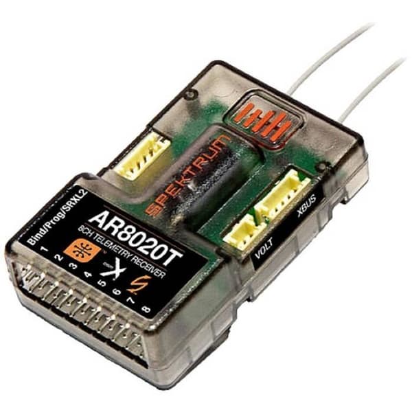 8-kanals 2,4 GHz-mottagare - SPEKTRUM - AR8020T - Full telemetri - Integrerad barometer - XBUS-kontakt