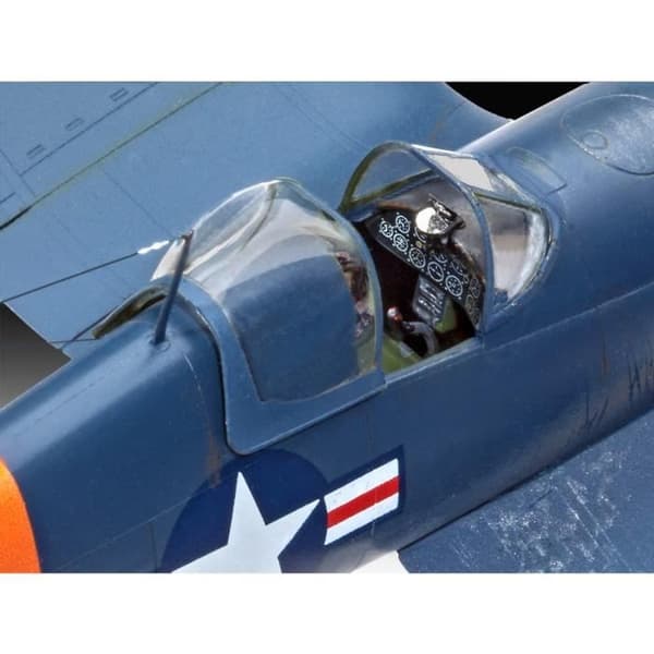Flygplansmodell - REVELL - F4U-4 Corsair - 65 delar - Svårighetsgrad 3 - Unik färg
