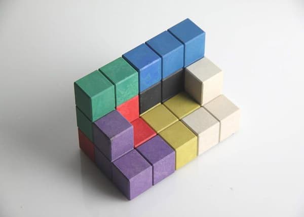 Wissner - Wissner080555.000 - (R) AKTIV lernen - SOMA-kub, 7 färgade element, i biologiskt nedbrytbar låda - RE-Wood(R)