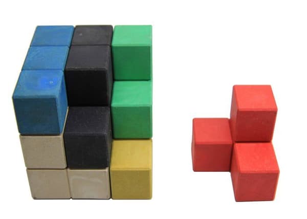 Wissner - Wissner080555.000 - (R) AKTIV lernen - SOMA-kub, 7 färgade element, i biologiskt nedbrytbar låda - RE-Wood(R)