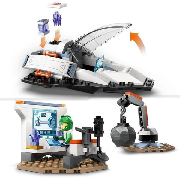 LEGO® 60429 City Skeppet och upptäckten av asteroiden, leksak med 2 astronautminifigurer och utomjordisk figur