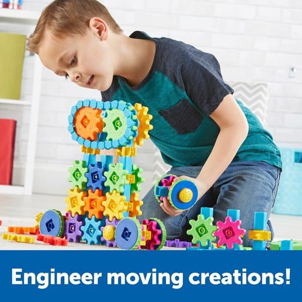 Lärresurser - LER9249 - Mega Builds Gears Gears Gears, Gears STEM konstruktionsspel, 235 stycken, från 4 år