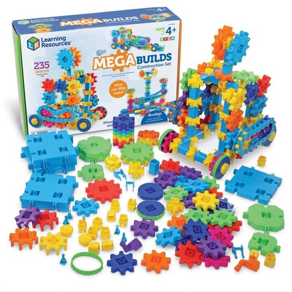 Lärresurser - LER9249 - Mega Builds Gears Gears Gears, Gears STEM konstruktionsspel, 235 stycken, från 4 år