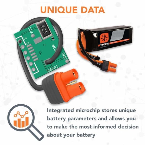 Spektrum - SPMX18006S50 - 22,2V 1800mAh 6S 50C Smart LiPo-batteri: IC3