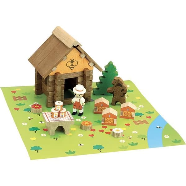 Jeujura-8223-MAISON du MIEL-50 stycken träkonstruktionsspel, 8223