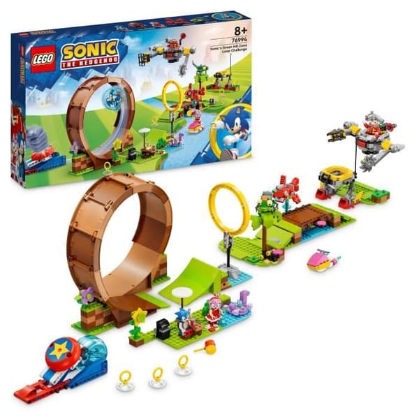 LEGO® Sonic the Hedgehog 76994 Sonic and the Green Hill Zone Looping Challenge, barnleksak med 9 karaktärer