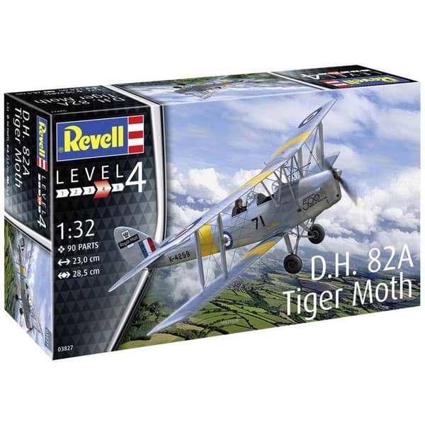 Modell för att montera D.H. TIGER MOTH - REVELL - REV03827 - Blandat - Vuxen - 12 år gammal