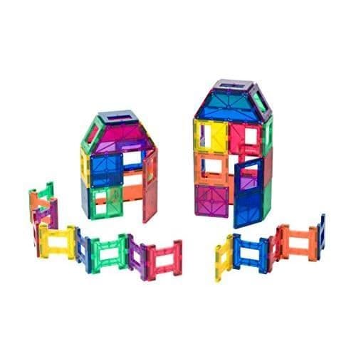 Playmags 48-delade set - med starkare magneter STEM-leksaker för barn Magnetiska plattor och byggklossar Robust Super hållbart med Vivid