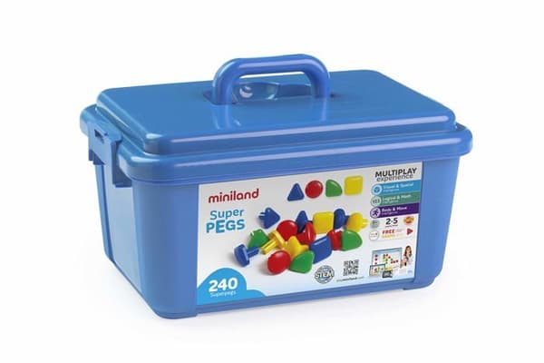 Miniland - Miniland95072 - 95072 Superpegs Box med 240 stycken Multicolor