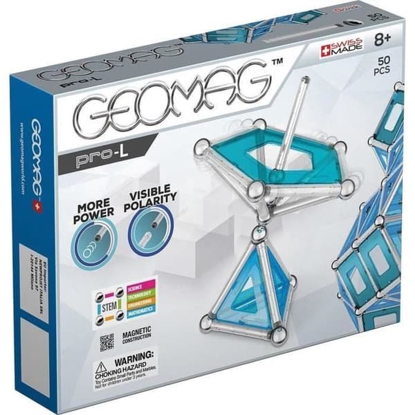 Geomag byggsystem Pro-L silver/blå 50 st