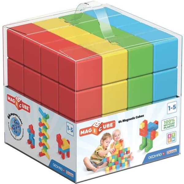 Magicube Green Line junior byggspel 64 delar - GEOMAG - Magnetiska byggstenar