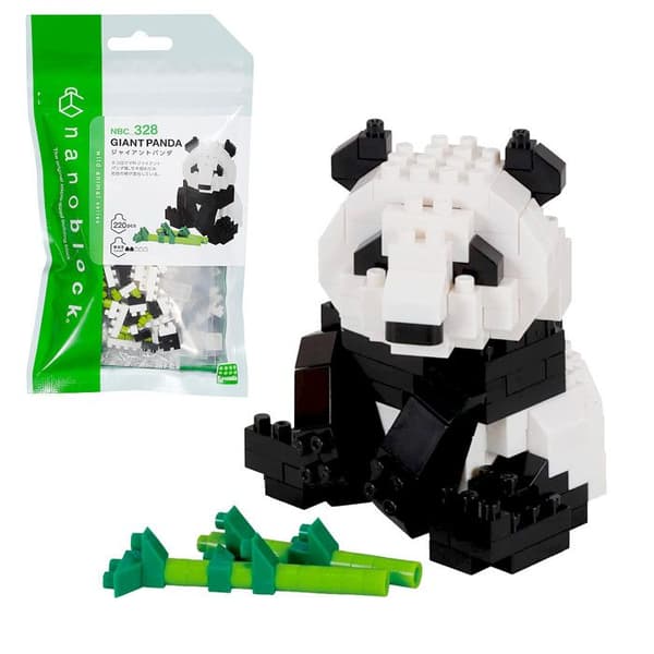 Figur - Nanoblock - Giant Panda Nano-konstruktion - 220 delar - Plast - Gör-det-själv montering