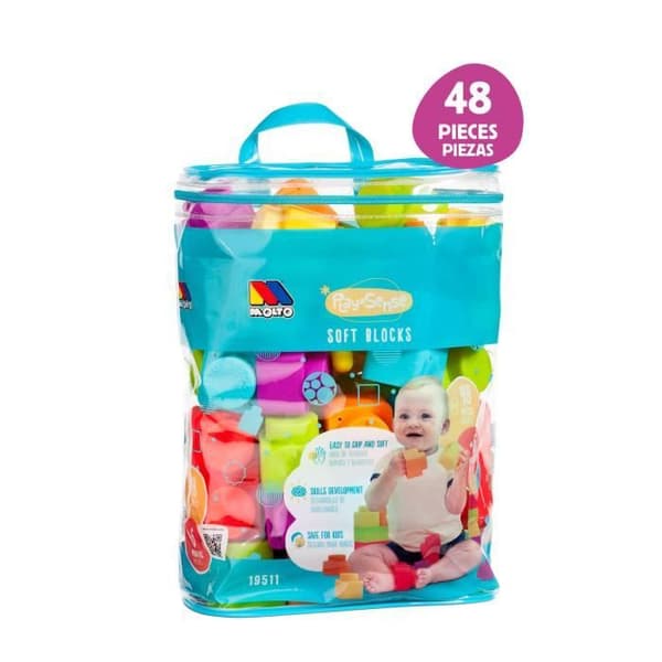 Play&amp;Sense Soft Blocks Set - MOLTO - 48 delar - Byggleksak - Flerfärgad - Baby