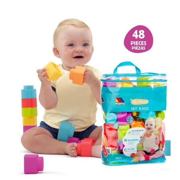 Play&Sense Soft Blocks Set - MOLTO - 48 delar - Byggleksak - Flerfärgad - Baby