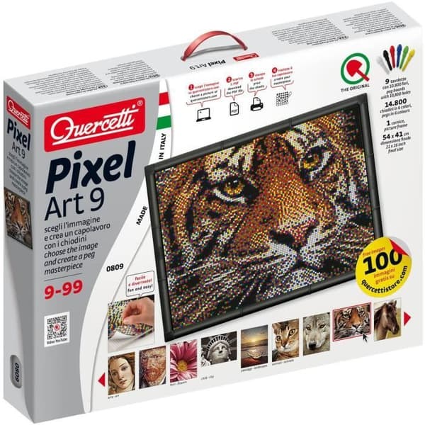 Kreativ konst - Quercetti - 0809 - 14800 stycken - 54x41 cm - Färgglada picots