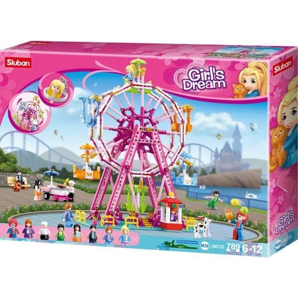 Byggleksak - Sluban - M38-B0723 - Rosa pariserhjul - 789 delar - Att montera själv