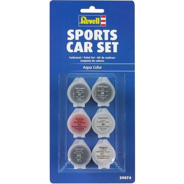Sportbilsmodell lackset - REVELL - Aqua Color - 6 färger