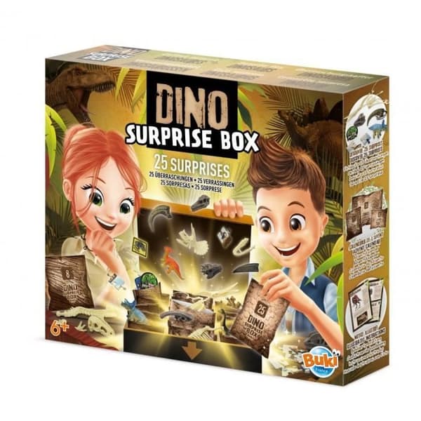 Dino överraskningslåda - Buki - 25 överraskningar att packa upp och upptäcka