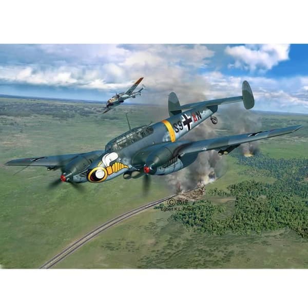 Militärflygplansmodell - REVELL - Messerschmitt Bf110 C-7 - 423 delar - skala 1/32