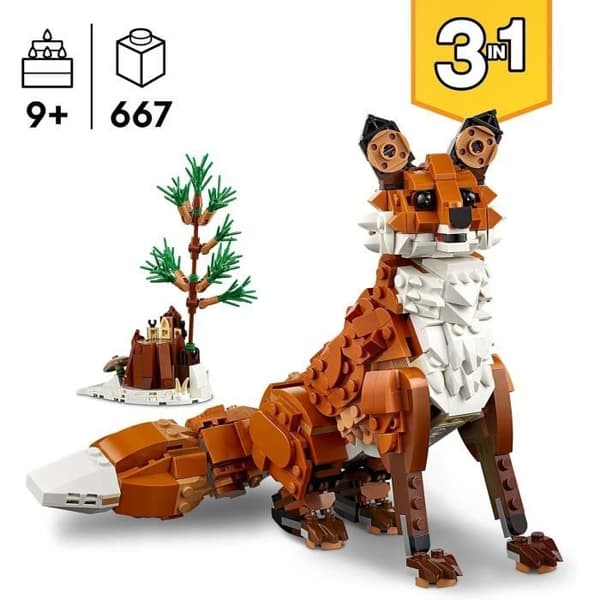 Leksak - LEGO - 31154 - Röd Varg - 3-i-1 - Skogs djur