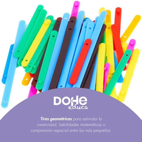Dohe - 01011 - Educa Stapelbara geometriska band för att lära sig matematik, Multicolor, 14,5x9,5x1,8 cm