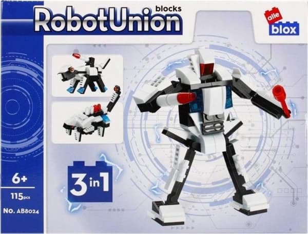 Byggsats - konstruktionsspel - manipulationsspel Alleblox Byggblock Robot 115 delar