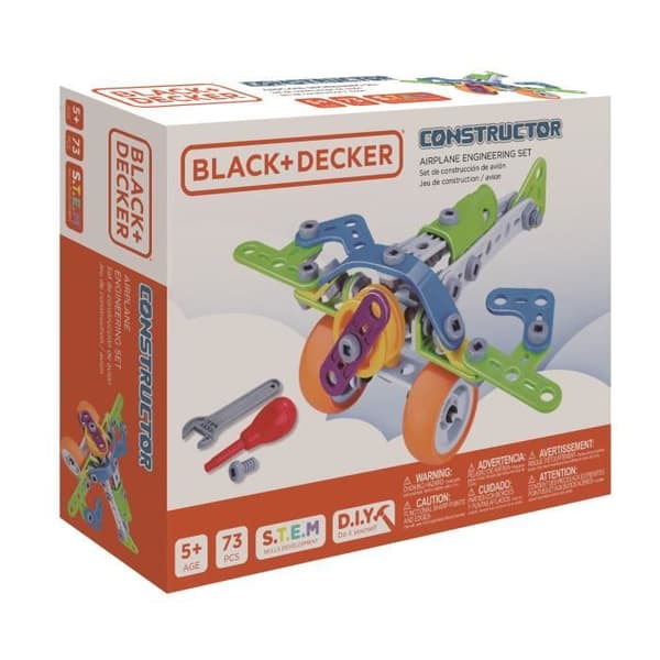 Byggset - Black and Decker - Flygplansset - 73 bitar - Att montera själv - Både för tjejer och killar