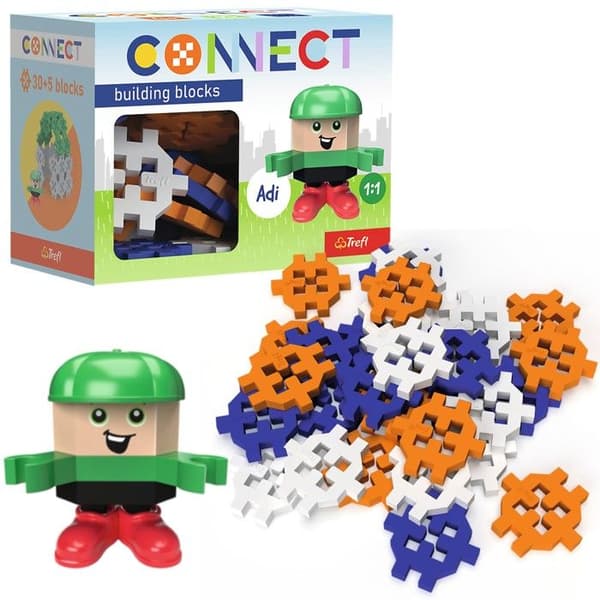 Byggblocksspel Connect figur Adi 35 bitar