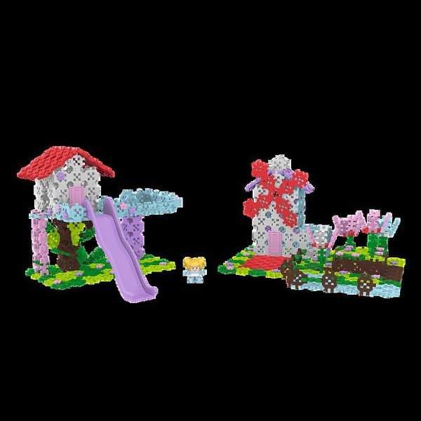 Byggblockspel Connect hus med rutschbana / vindkraftverk + figurfigur Ava