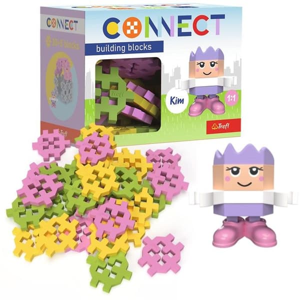 Byggklossar Set Connect färgfigurer Kim 35 delar Trefl