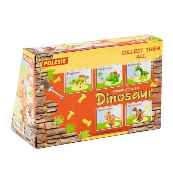Dinosaurie block - Polesie - Velociraptor - 36 delar - hudfärg, brun, orange, gul