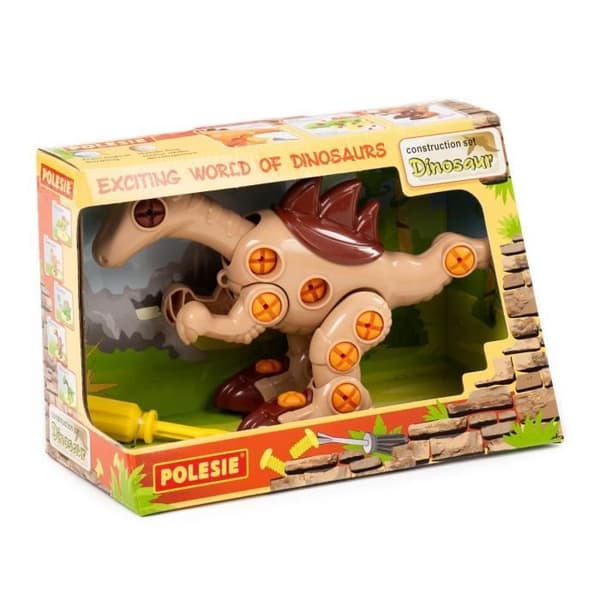 Dinosaurie block - Polesie - Velociraptor - 36 delar - hudfärg, brun, orange, gul