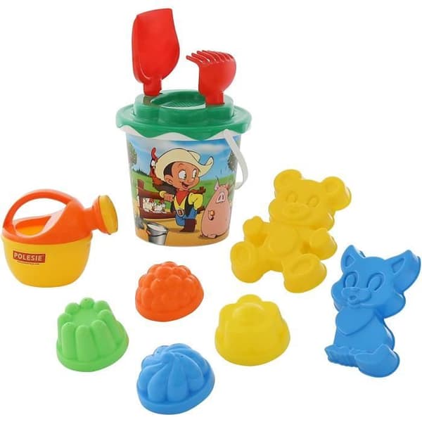 Polesie Set av Hinkar med Mönster och Liten Vattenspruta, 11-TLG (Set Nr. 171)