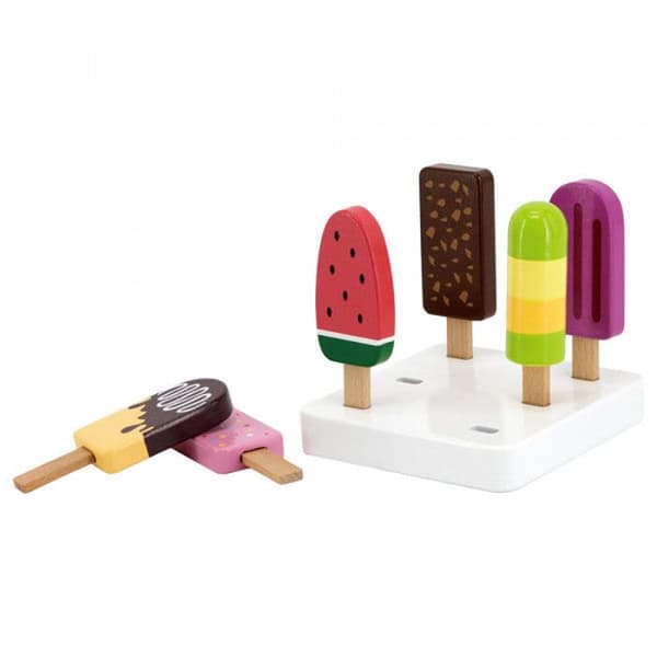 Träleksak - VIGA - Glass 6-pack - 6 färgglada glassar - Giftfri - Utbildande