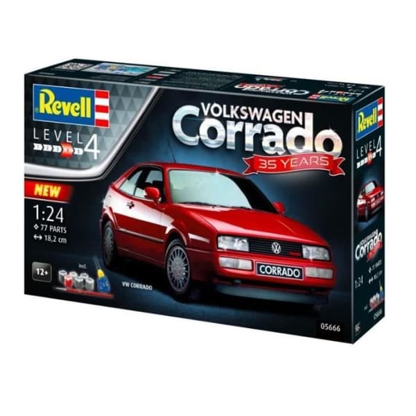 Revell Model Kit I VW Corrado Presentset I Skala 1:24 I Nivå 4 Byggsats I Antal delar