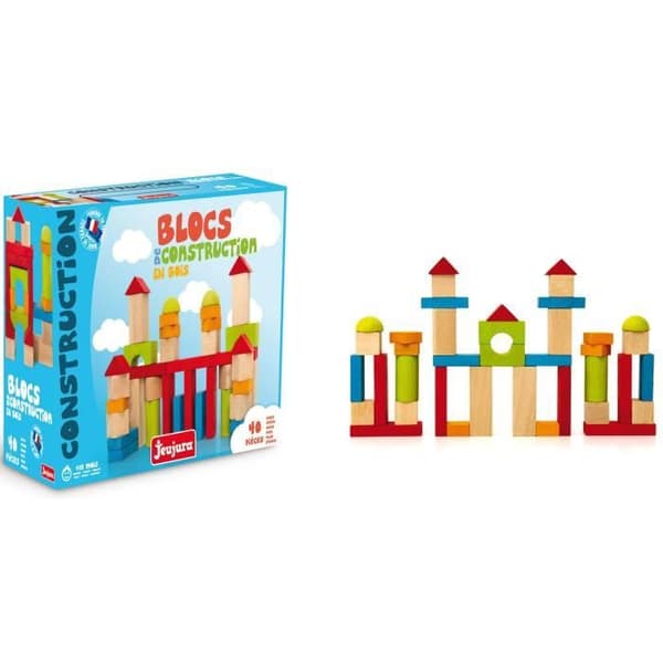 Träkonstruktionsspel - JEUJURA - 40 delar - Förvaringsväska