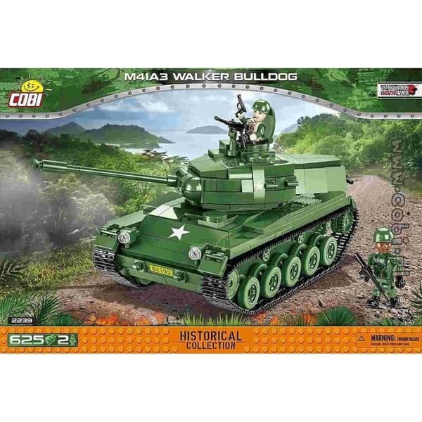 Byggleksaker - Vietnam War Tank M41A3 Walker Bulldog - 625 delar - 2 Cobi figurer