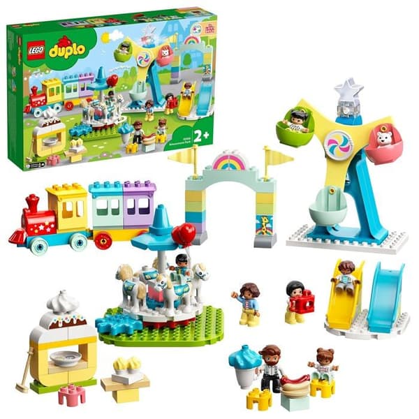 Lego - 10956SIOC - 10956 Duplo Town Nöjesparken Barnleksak 2+ år med tåg, karusell och pariserhjul