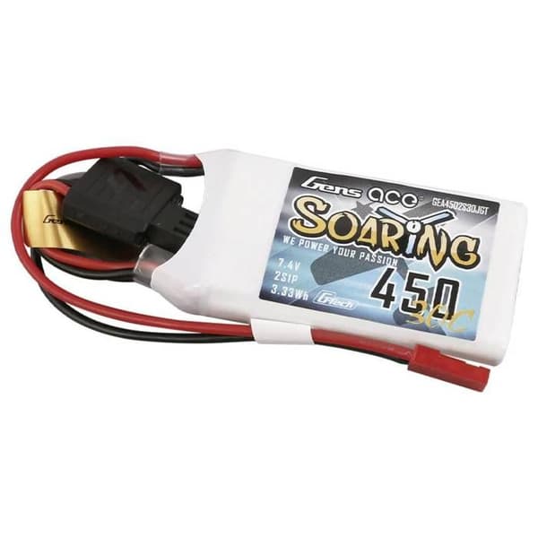 Gens ace batteripaket (LiPo) 7,4 V 450 mAh Antal celler: 2 30 C block JST-SYP