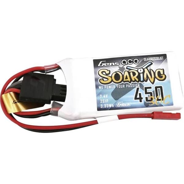 Gens ace batteripaket (LiPo) 7,4 V 450 mAh Antal celler: 2 30 C block JST-SYP
