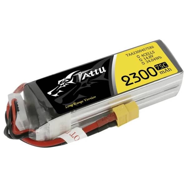 Tattu Batteripaket (LiPo) 14,8 V 2300 mAh Antal celler: 4 75 C block XT60