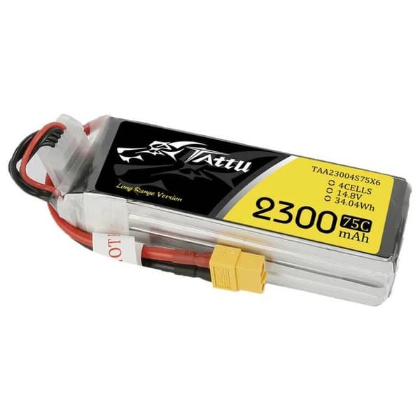 Tattu Batteripaket (LiPo) 14,8 V 2300 mAh Antal celler: 4 75 C block XT60